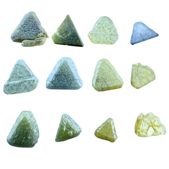 Diamond Crystals Lot of 12 - Raw Uncut Trigon Triangle Natural Specimen Rough - Picture 4 of 10